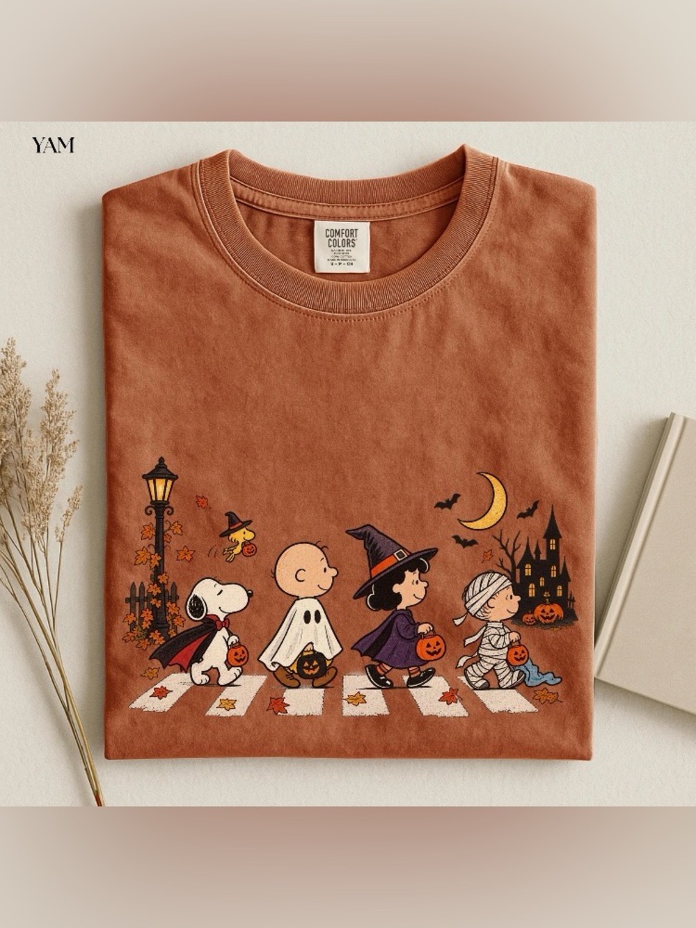 Peanuts Halloween Abbey Road Shirt, Halloween Autumn Trick or Treat Graphic Tee